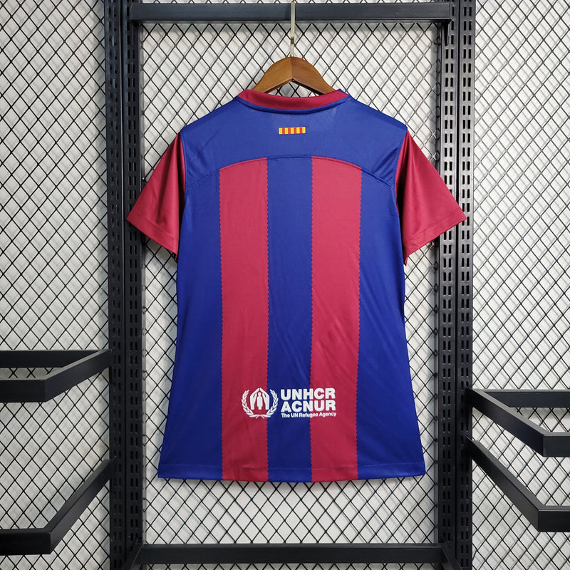 Camisa de futebol Barcelona Casa 23/24 - Feminina - Shark Store