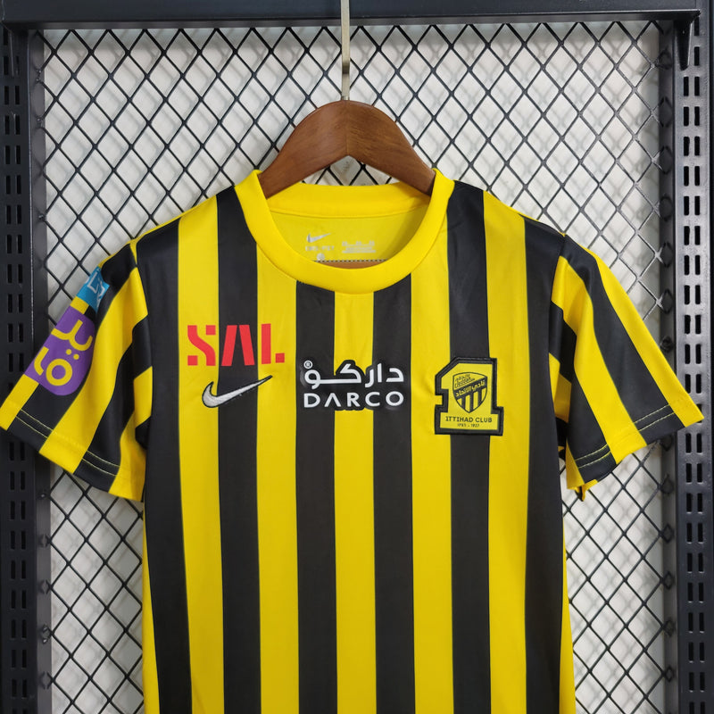 Camisa De Futebol Kit Infantil Al-Ittihad 23/24 Casa - Shark Store