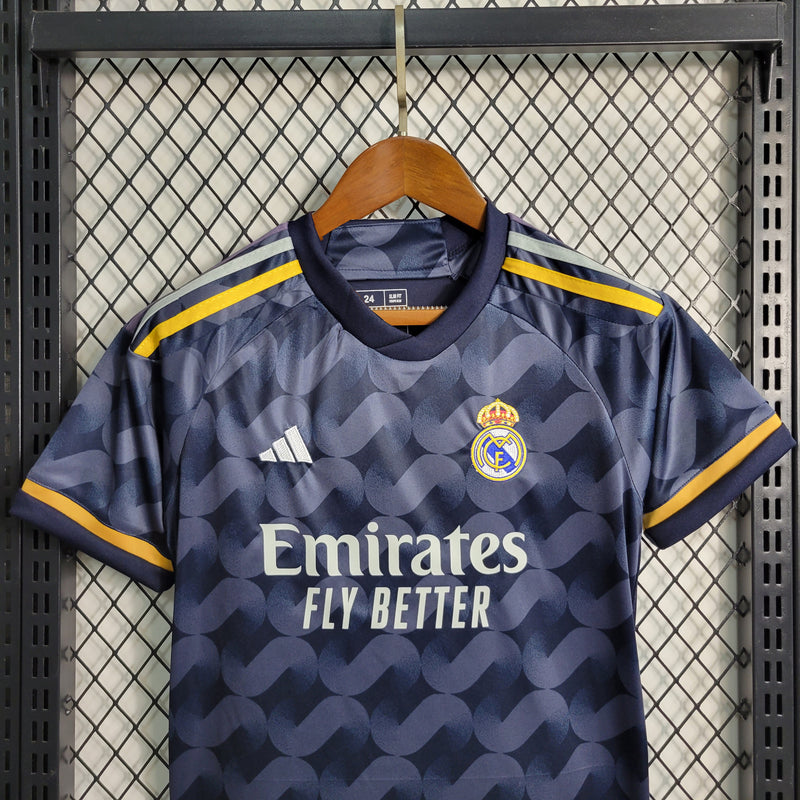 23/24 Camisa De Futebol Real Madrid Kit Infantil Fora - Shark Store