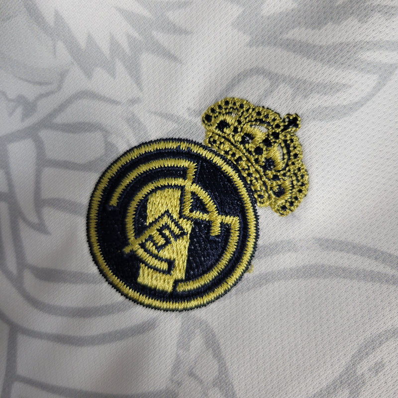 23/24 Camisa De Futebol Kit Infantil Real Madrid Especial Dragão Branco - Shark Store
