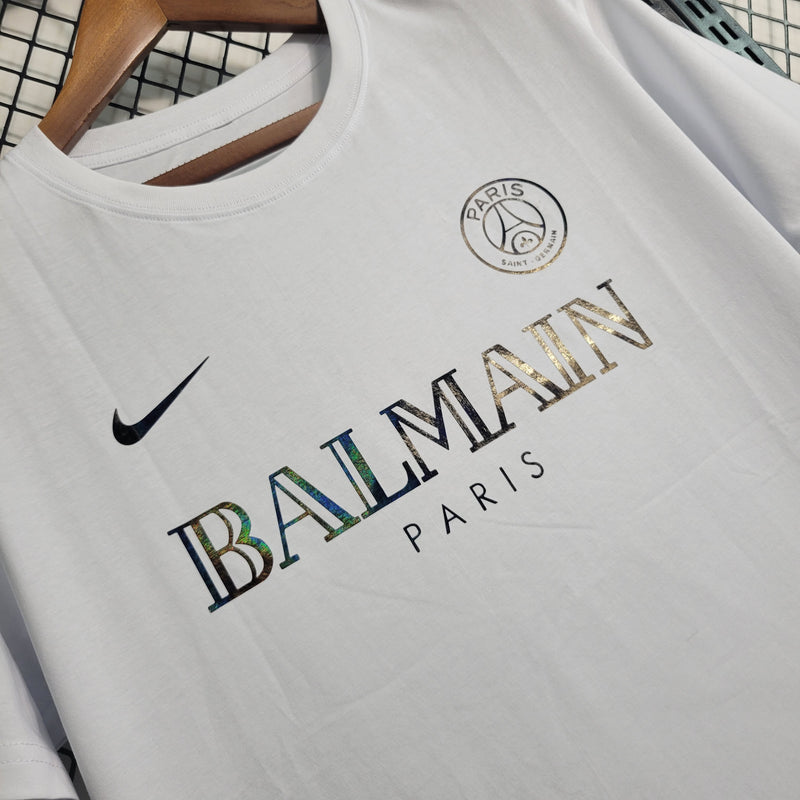 Camisa De Futebol PSG 23/24 Balmain Refletivo Branco - Shark Store