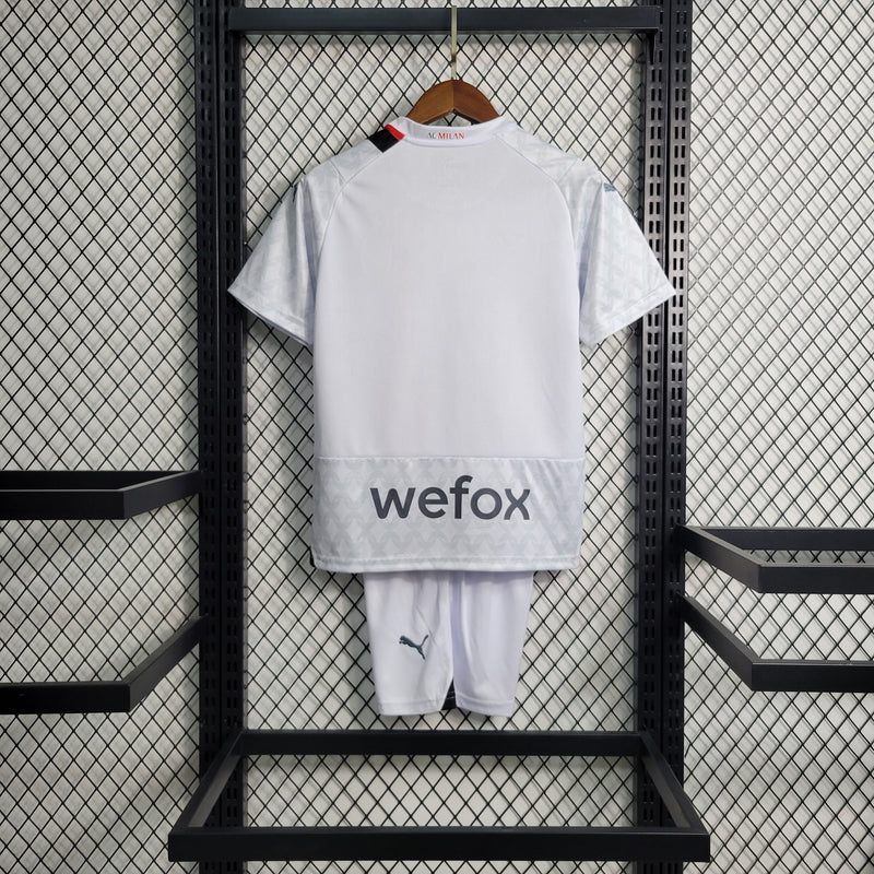 Camisa De Futebol A.C Milan Kit Infantil 23/24 Fora - Shark Store