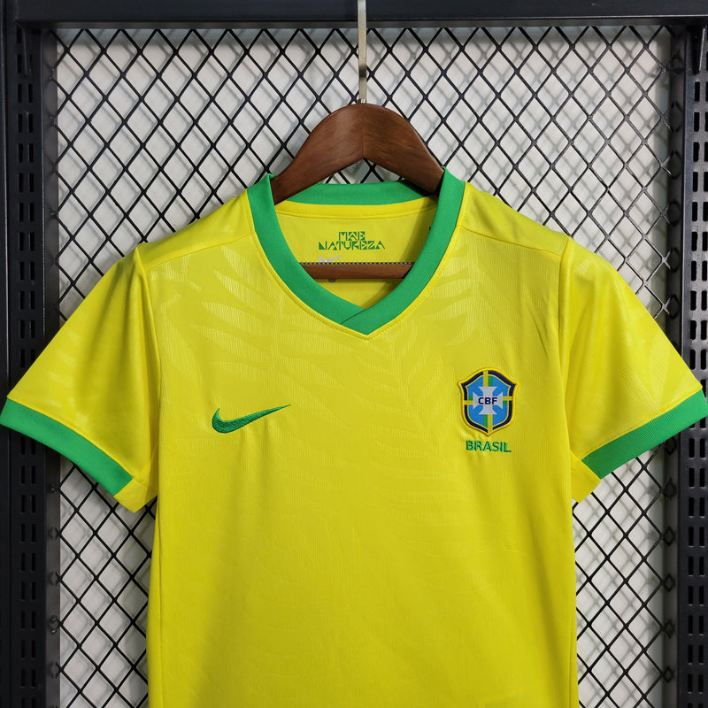 23-24 Camisa De Futebol Brasil Kit Infantil Home
