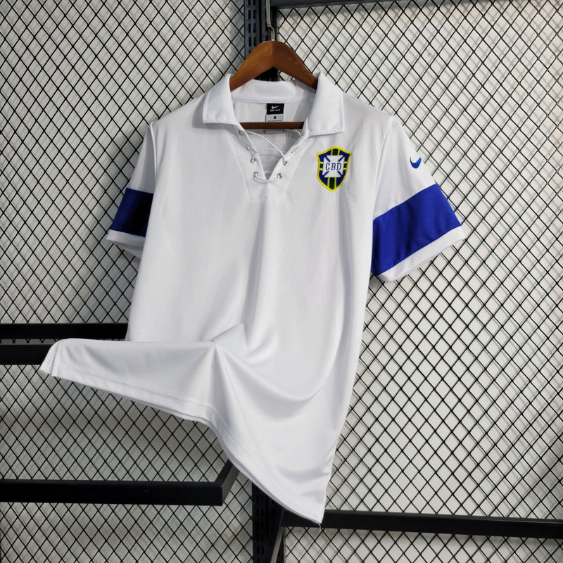 Camisa de futebol Brasil 2004 Branca Retrô - Shark Store