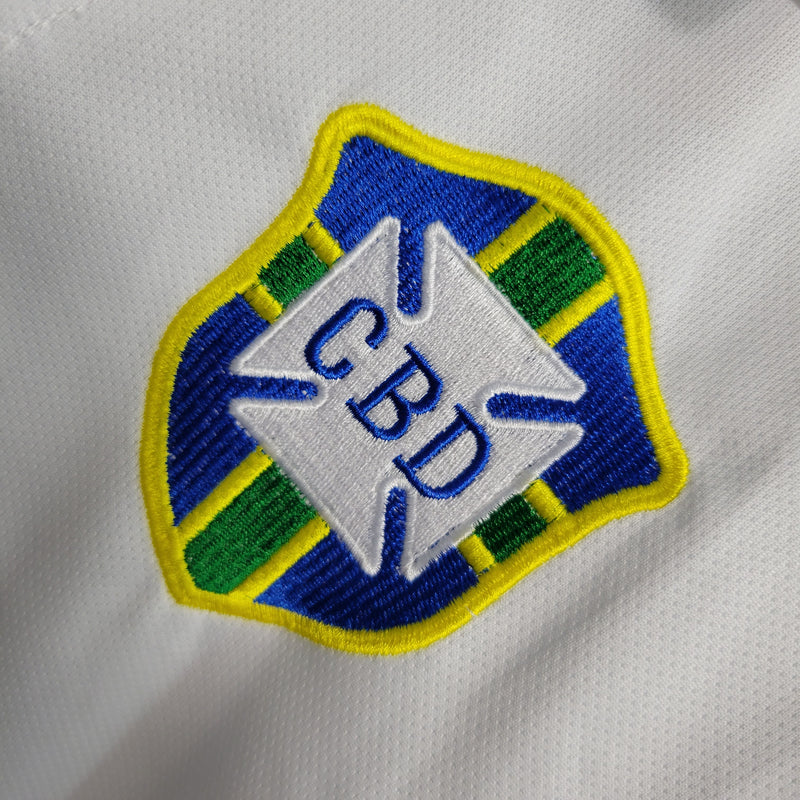 Camisa de futebol Brasil 2004 Branca Retrô - Shark Store