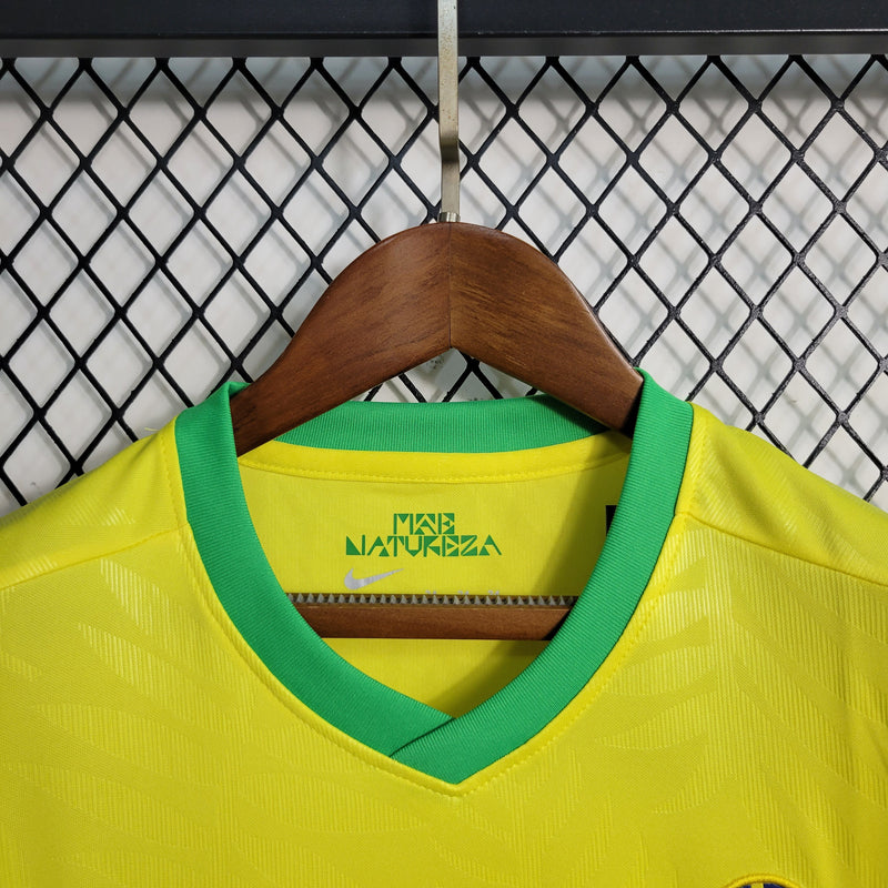 23-24 Camisa De Futebol Brasil Kit Infantil Home - Shark Store