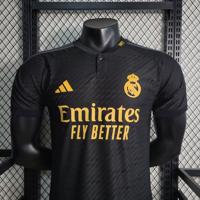 Camisa Real Madrid Away Preta III 23/24 - Versão Jogador Masculina - Shark Store