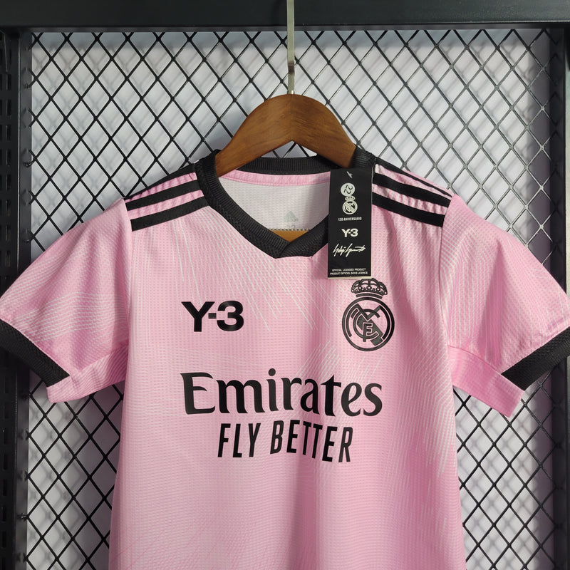 Camisa De Futebol Kit Infantil Real Madrid Pink Y3 22/23 - Shark Store