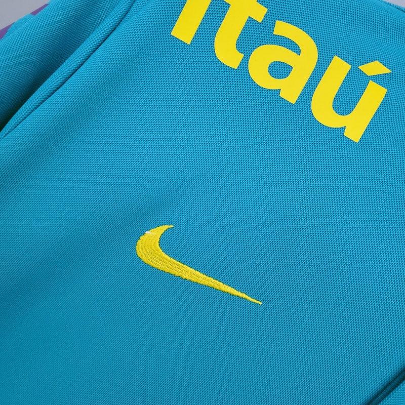 Camisa Da Seleção Brasileira Treino Pavão Azul 2022 Gola Baixa Polo - Shark Store