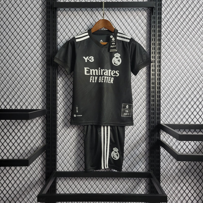 Camisa De Futebol Kit Infantil Real Madrid Black Y3 22/23 - Shark Store