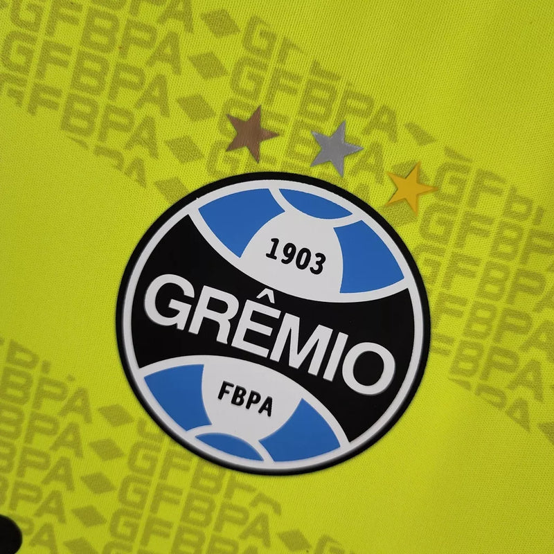 Camisa De Futebol Grêmio Treino Verde Fluorescente/Treino Terno Azul 22/23 - Shark Store