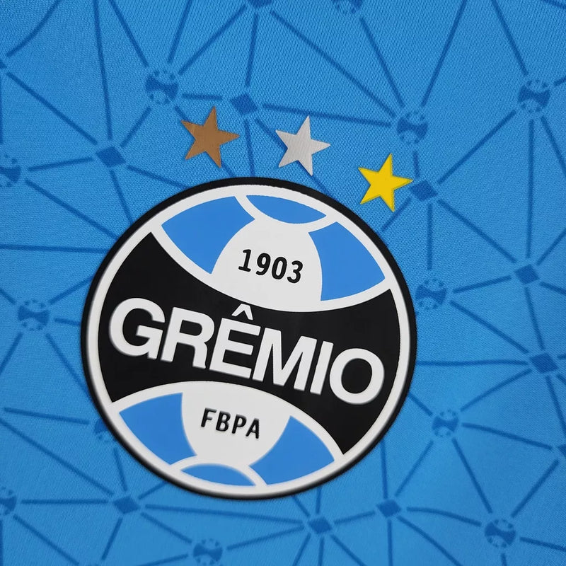 Camisa De Futebol Grêmio Treino Verde Fluorescente/Treino Terno Azul 22/23 - Shark Store