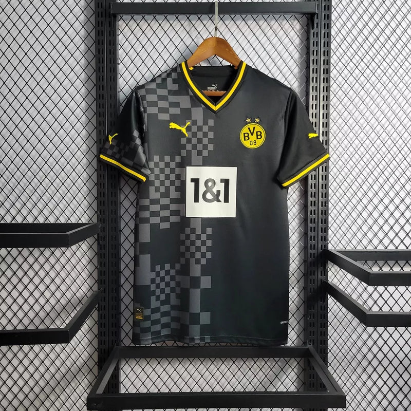 Camisa De Futebol Borussia Dortmund 22/23 Fora II Preta - Shark Store